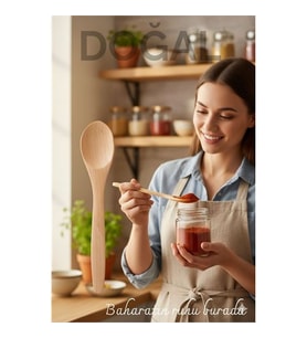 Doğal Gürgen Baharat Kaşığı - 13 cm, Mini Boy, Şık ve Pratik Mutfak Yardımcısı 722256
