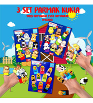 3 Set - 30 Parça Tox Evcil , Vahşi Hayvanlar ve Emojiler Parmak Kukla T771 T781 T106