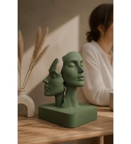 İkiliğin Yüzleri Figürlü Minimalist Dekoratif Biblo