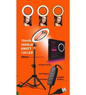 Yüksek Kaliteli 10 Inç Led Selfie Işığı Tripod ve Adaptör ile