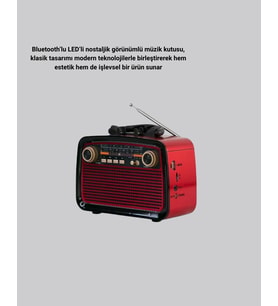 Bluetooth’lu Led Işıklı Nostaljik Müzik Kutusu – Ahşap Dokulu, Vintage Tasarım Ve Yüksek Ses Kalitesi