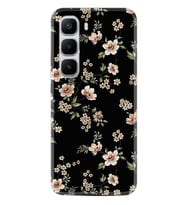 Infinix Hot 60 Kılıf Boutique Baskılı Resimli Siyah Fon Çiçek Pcode -045