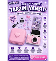 4k Çantalı Dijital Retro Video Kamera 48mp 16x Zoom Işıklı (32gb) Kart Dijital Fotoğraf Makinesi Pem