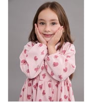 LCW Kids Pembe Kalp Baskılı Kız Çocuk Elbise