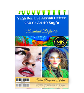 Enine Boyuna Eğitim A4 Yağlı Boya Akrilik Defter 40 Sayfa