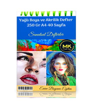 Enine Boyuna Eğitim A4 Yağlı Boya Akrilik Defter 40 Sayfa