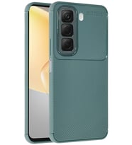 İnfinix Hot 50 4G Kılıf Karbon Silikon Case Kapak (Koyu Yeşil)