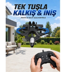 4 Pervaneli Jet Uçak Drone Uzaktan Kumandalı 360° Takla Renkli Işıklı Dengeli Uçuş