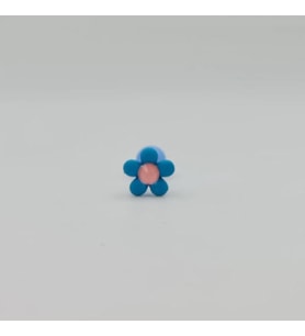 Renkli Mavi Papatyalı Piercing Küpe Tragus