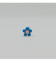 Renkli Mavi Papatyalı Piercing Küpe Tragus