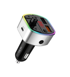 GP14 Premium 38W Üç Girişli PD & QC3.0 Bluetooth 5.0 FM Transmitter - GÜMÜŞ (Beyaz)