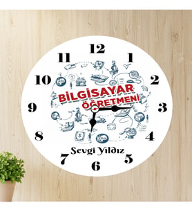 Bilgisayar Öğretmeni Duvar Saati