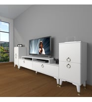Decoraktiv Ekoflex On2 Mdf Gold Tv Ünitesi Tv Sehpası - Parlak Beyaz