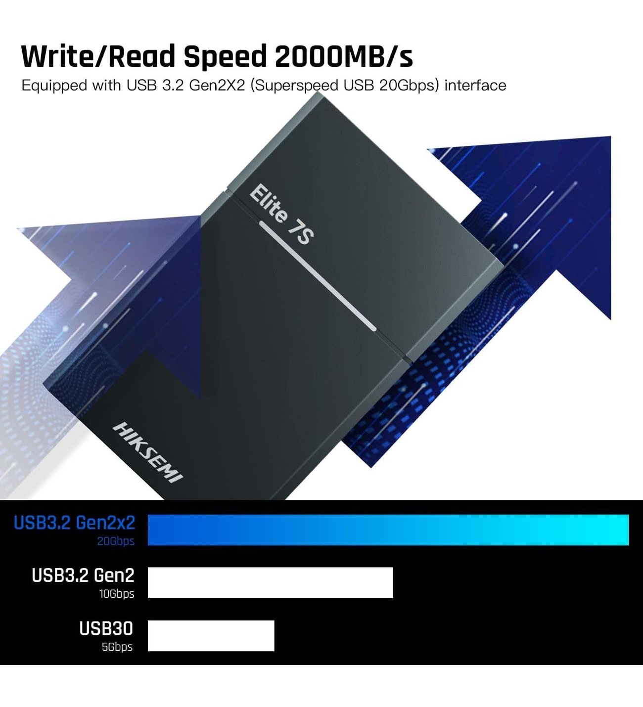 Hiksemi Elite 7S 1TB 2000MB/s Taşınabilir SSD HS-ESSD-Elite7S 1T