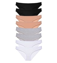 8 adet Süper Eko Set Likralı Kadın Slip Külot Siyah Ten Gri Beyaz