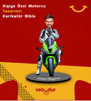 Kişiye Özel Motorcu Tasarımlı Karikatür Biblo Erkek Model-9
