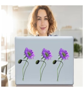 DEFTER STİCKER,LAPTOP STİCKER MOR ÇİÇEKLİ  PVC 70X50X0,5CM