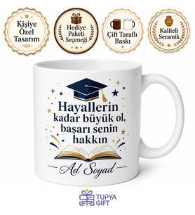 YKS Hediyesi Sınav Motivasyon Baskılı Porselen Kupa Bardak Hediye
