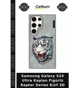 Samsung Galaxy S24 Ultra Kaplan Figürlü Raptor Series Kılıf 3D Aksesuar Koruyucu Silikon Koruma