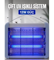 Elektrikli Sinek ve Sivrisinek Öldürücü 12W Çift UV Işıklı Böcek Lambası