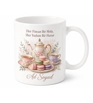 Afternoon Tea Temalı Baskılı Kupa Bardak Çay Saati Hediye Porselen Mug