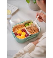 2 Katlı 6 Bölmeli BPA'sız PP Plastik Sefer Tası ve Beslenme Çantası