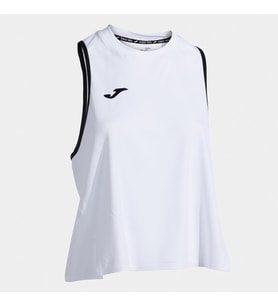 Joma 902683.200 Smash Kadın Kolsuz Tenis ve Padel Kolsuz Tişört - Beyaz/Siyah