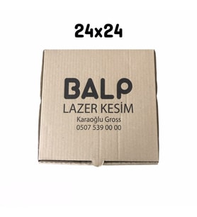 24x24x3.5 cm Ebatında 50 adet Üretim Fazlası Yazılı Karton Kutu 