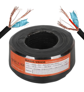 MagicVoice AV808 Profesyonel 2 Damarlı Blendajlı Enstrüman Mikrofon Ses Kablosu Stereo 100 Metre OD 8.0 (Folyo Zırhlı)