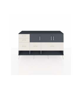 Kronos Konsol 3 Raflı 5 Çekmeceli 3 Kapaklı 176x59x99 Antrasit-Antrasit/Aytaşı