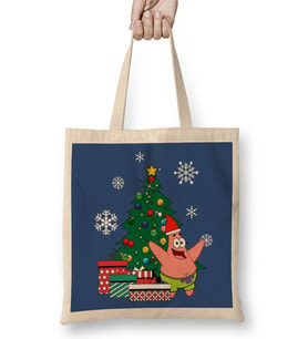 Patrick Star Around The Christmas Tree Spongebob Bez Çanta Uzun Saplı