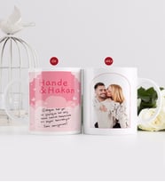 BK Gift Kişiye Özel El Yazı Mesajlı Fotoğraflı Hediye Beyaz Kupa Bardak-2