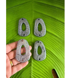 6X4 CM 4 ADET DELİKLİ FÜME KEMİK TAKI BONCUĞU