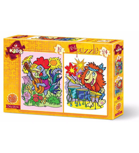 Art Kids Puzzle - 12+24 Parça Müzisyen Hayvanlar Çocuk Puzzle