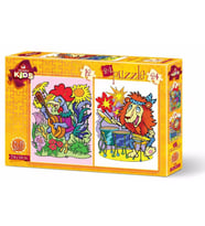Art Kids Puzzle - 12+24 Parça Müzisyen Hayvanlar Çocuk Puzzle