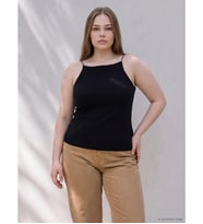 LCW Curve Siyah Büyük Beden İp Askılı Kadın Atlet