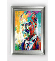 Gümüş Çerçeveli Atatürk Tablo cv717
