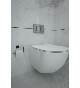 Jasmin Yapışkanlı Siyah Kare Açık Tuvalet Kağıtlığı Wc Kağıtlık Tuvalet Kağıdı Askısı
