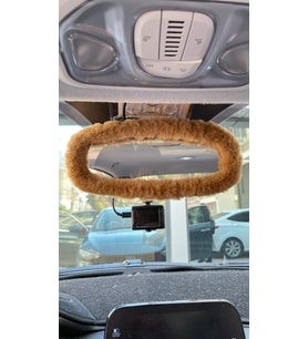 Peluş Dikiz Ayna Kılıfı Süs Kahverengi