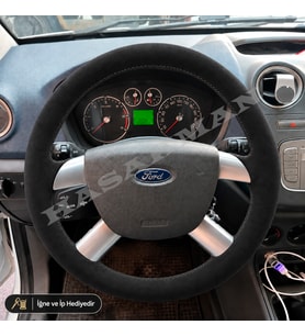 Ford Fusion Dikme Direksiyon Kılıfı Alcantara Süet Monza Black Comfort-Lux-Elegance 2006-2012