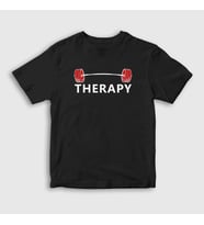 Presmono Unisex Çocuk Siyah Therapy Fitness Gym Spor T-Shirt 413989tt