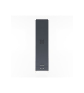 Hyperion Dolap 6 Raflı 2 Çekmeceli 2 Kapaklı 60x44x243 Antrasit-Antrasit