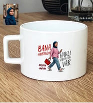 Kişiye Özel Karikatürlü Bana Hayransın Lüks Fincan Doğum Günü Hediyesi
