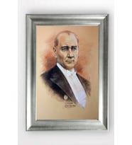 Gümüş Çerçeveli Atatürk Tablo cv1264