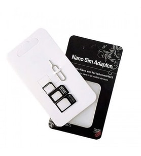 Nano ve Micro Sim Kartları için Sim Kartı Adaptörü (Siyah)