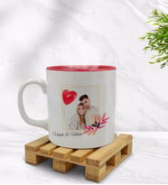 BK Gift Kişiye Özel İsimli Fotoğraflı İçi Kırmızı Renkli Kupa Bardak Model 29