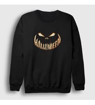 Presmono Unisex Siyah Smile Halloween Cadılar Bayramı Sweatshirt 500878tt