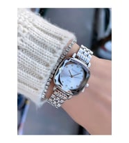 Ferrucci Retro Model Kare Kadın Kol Saati+Bileklik Hediye (Gümüş)