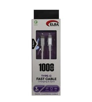 Elba Elb120-1 120w Type-c To Type-c 1Mt Siyah Örgülü  Şarj Kablosu ( Data Veri )