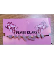 Berra Sifa Doğal Taş Ayarlanabilir Pembe Kuvars Taşı Bileklik